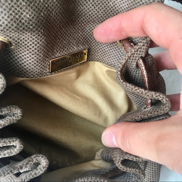 Bottega Veneta taupe patterned suede mini bag - Picture 7 of 9